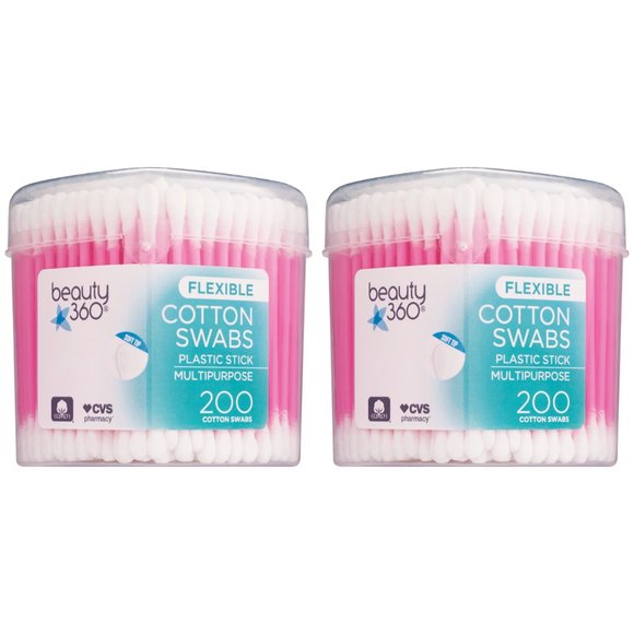 Qty (400) Plastic Stick Flexible Cotton Swabs In Cute Heart-Shaped Plastic Case - Picture 1 of 1
